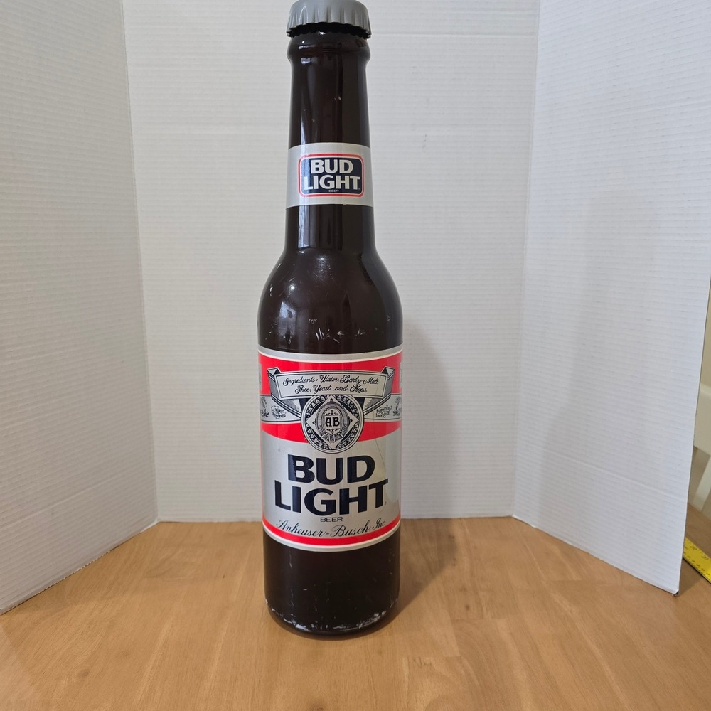 Bud‎ Light Coin Bank Vintage 1987 Spencers Novelty Bottle Brown 22"